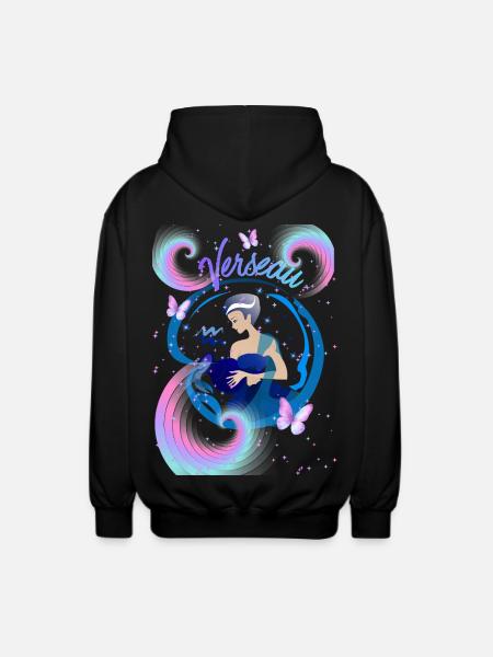 Aquarius Woman – Astrology Gift - Unisex Hooded Jacket - black