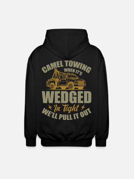 Camel Towing Adult Humor - Unisex Hooded Jacket - black