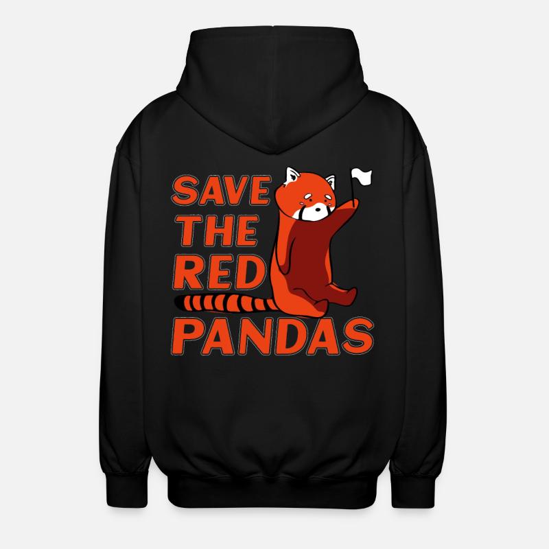 Save the Red Pandas - Unisex Hooded Jacket - black