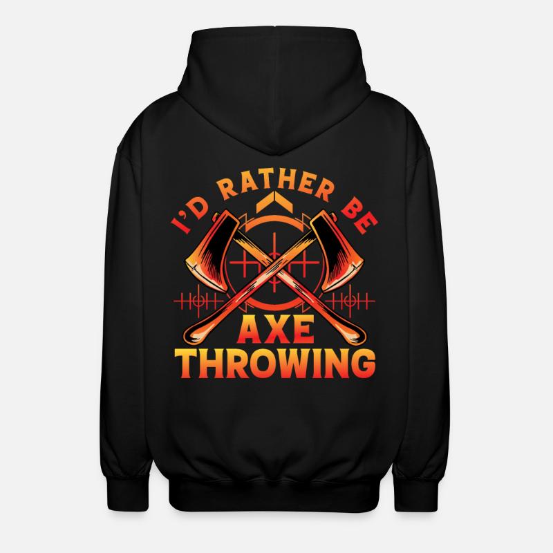 I'd rather be Axe Throwing - Unisex Hooded Jacket - black