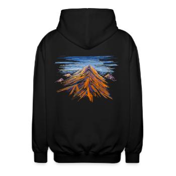 Berg - Unisex Kapuzenjacke - Schwarz - Hinten - AI Model Male 185 light (185cm)
