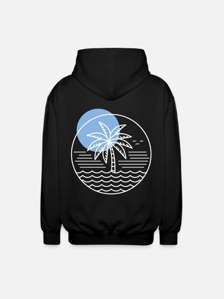 Palm Tree Circle - Unisex Hooded Jacket - black