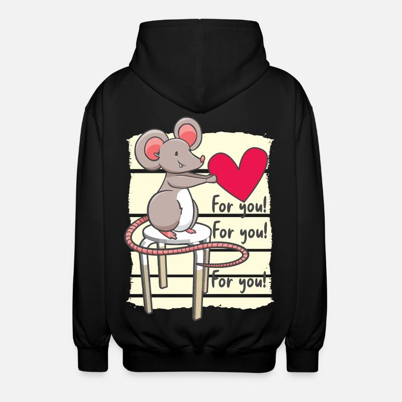 Süße Maus mit Herz - Unisex Kapuzenjacke - Schwarz