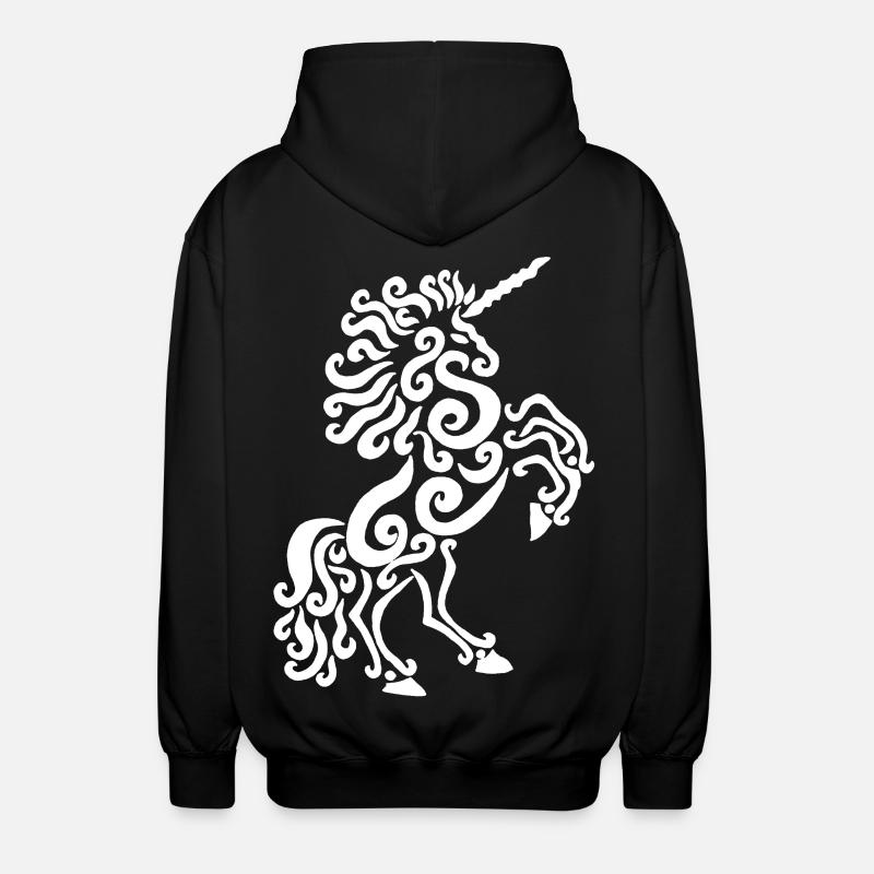 Einhorn Pferd (weiß) - Unisex Kapuzenjacke - Schwarz