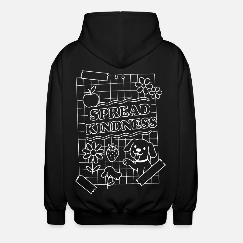 Spread Kindness (weiß) - Unisex Kapuzenjacke - Schwarz