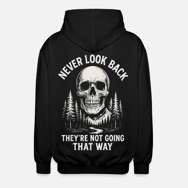 Skull Forest Never Back - Unisex Hooded Jacket - black
