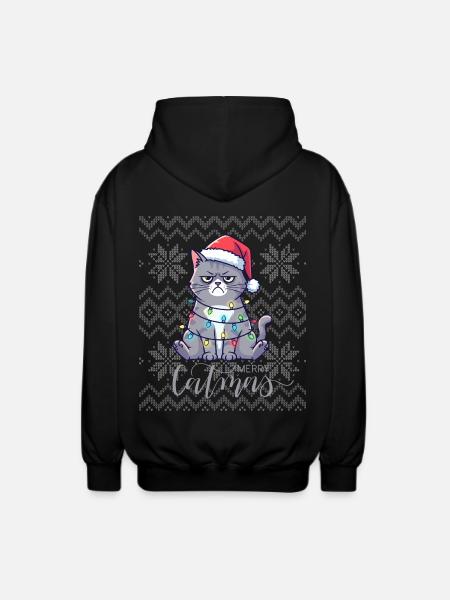 Bright Chatmas Christmas - Unisex Hooded Jacket - black