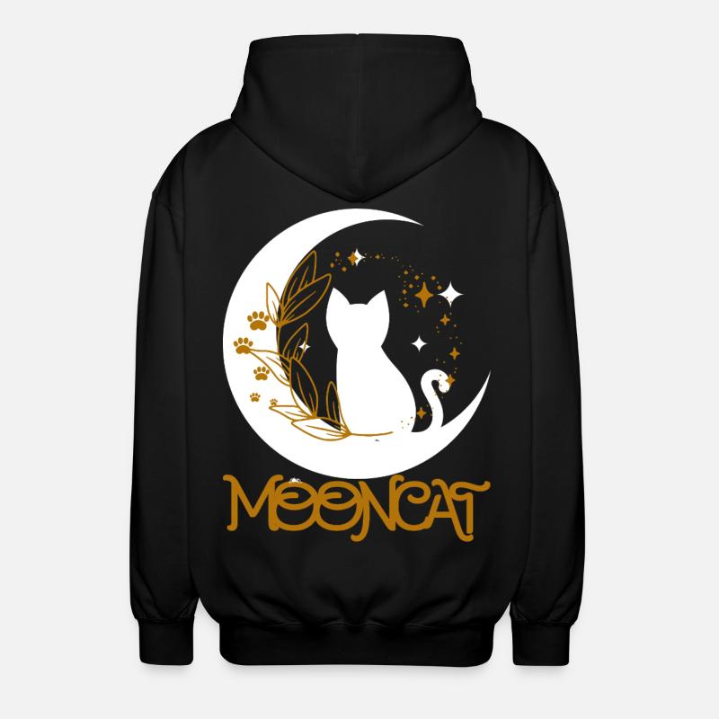 Chat lunaire doré - Veste à capuche unisexe - noir