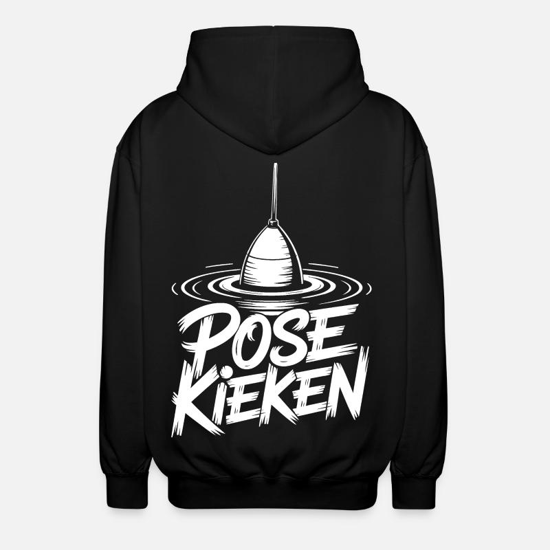 Fischen Pose Humor - Unisex Kapuzenjacke - Schwarz