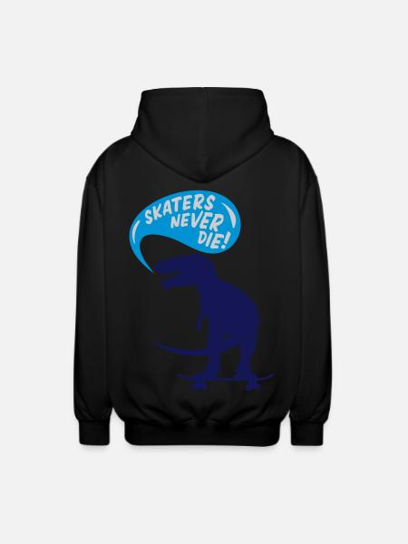 t-rex skater - Unisex Hooded Jacket - black