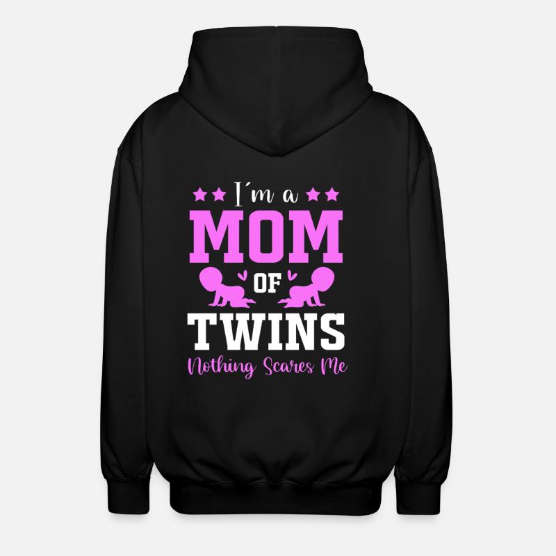 Zwilling Mutter Zwillinge Mama Geschenk - Unisex Kapuzenjacke - Schwarz