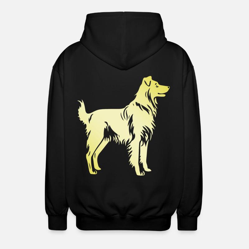Australian Shepherd Dog Silhouette - Unisex Hooded Jacket - black
