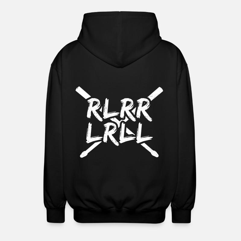 Single Paradiddle drummer - Unisex Hooded Jacket - black