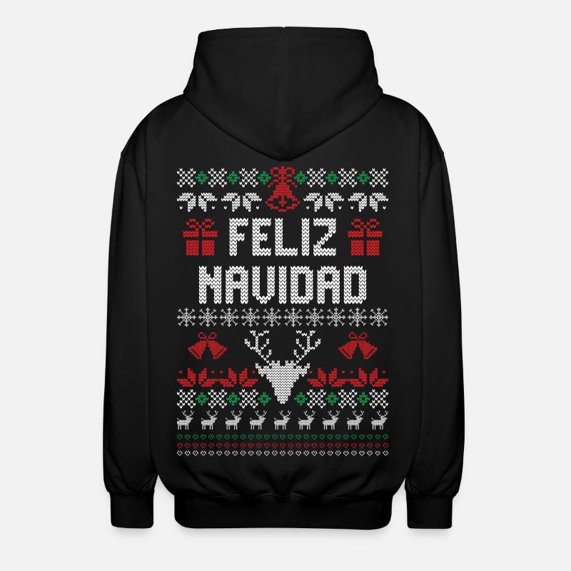 Feliz Navidad - Unisex Hooded Jacket - black