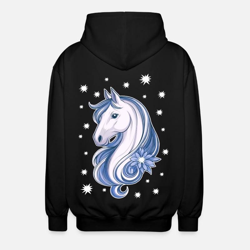 Häst med stjärnor - Luvjacka unisex - svart