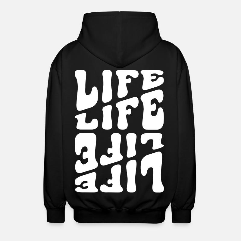 Life like Letters Psychedelic - Unisex Hooded Jacket - black