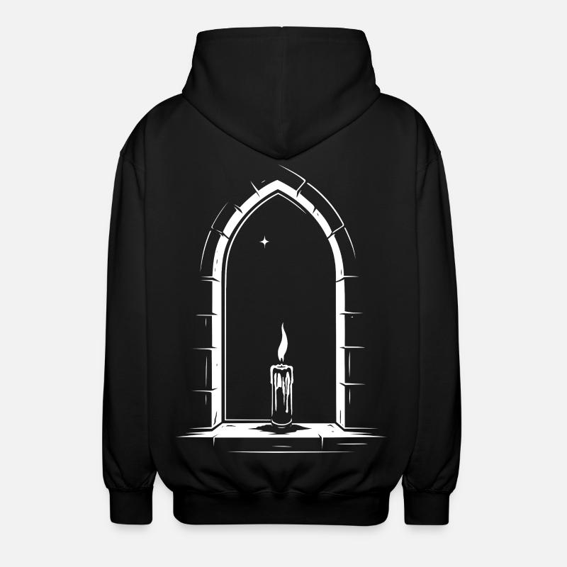 Imbolc candle in the window - Unisex Hooded Jacket - black