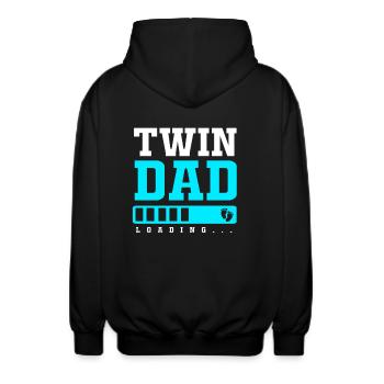 twin dad twins father - Unisex Hooded Jacket - black - Back - AI Model Male 185 light (185cm)
