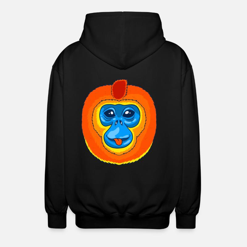 Stupsnasenaffe Affe Schimpanse - Unisex Kapuzenjacke - Schwarz