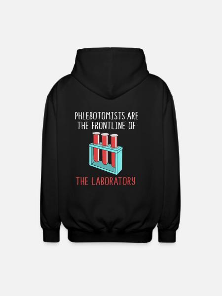 Nurse Caregiver Blood Sampling Phlebotomist - Unisex Hooded Jacket - black
