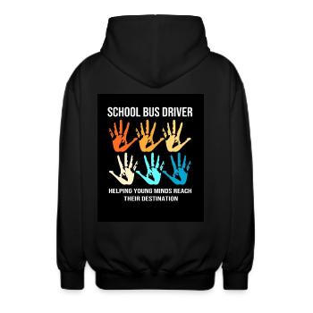 Schulbus Busfahrer Schulbusfahrer - Unisex Kapuzenjacke - Schwarz - Hinten - AI Model Male 185 light (185cm)