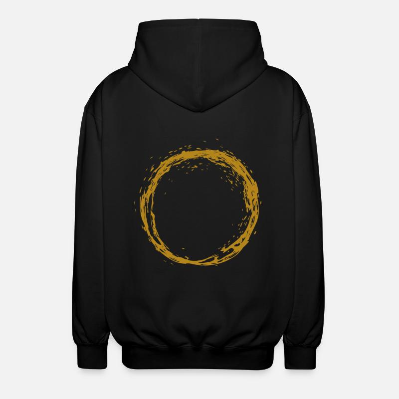 Pinceau circulaire en or - Veste à capuche unisexe - noir