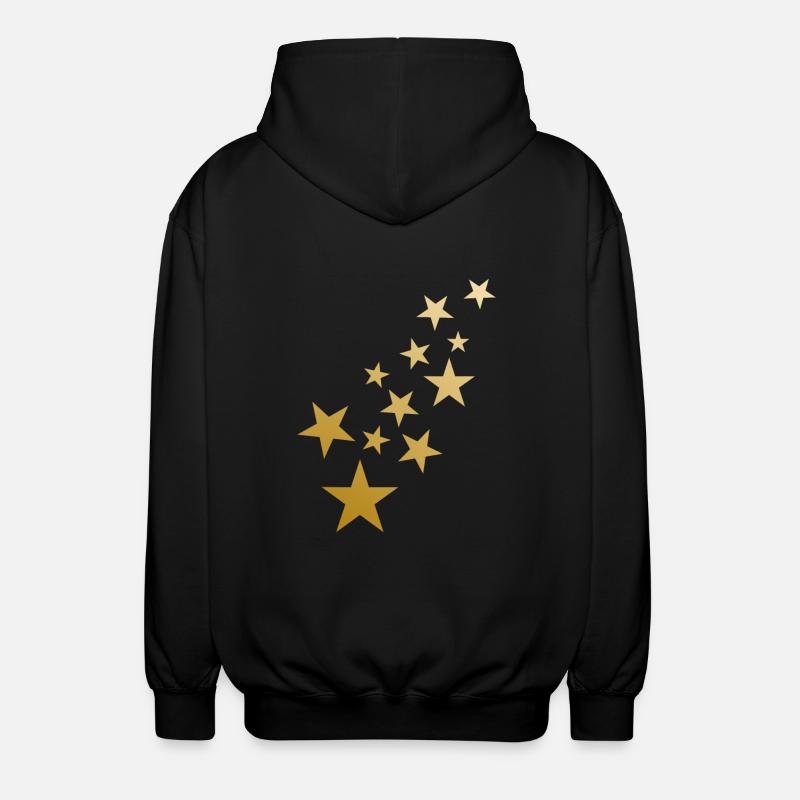 Star Pattern - Unisex Hooded Jacket - black
