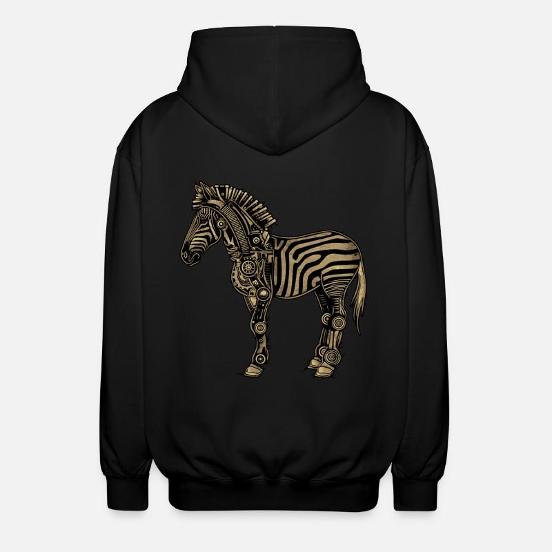 Zebra Steampunk - Unisex Kapuzenjacke - Schwarz