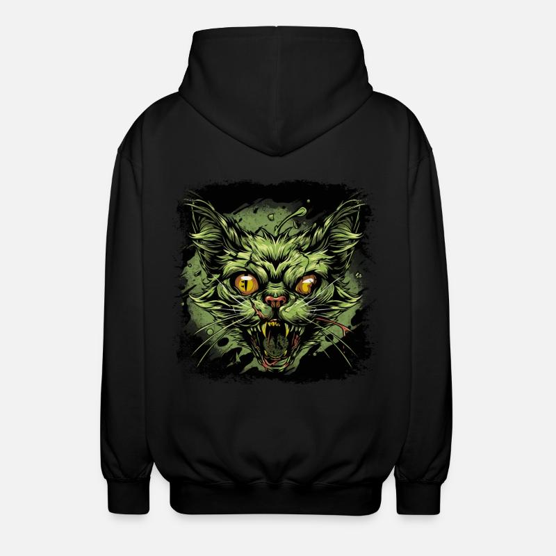 Chat zombie - Veste à capuche unisexe - noir
