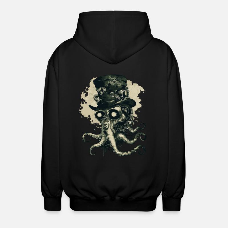 Steampunk Kraken - Unisex Kapuzenjacke - Schwarz