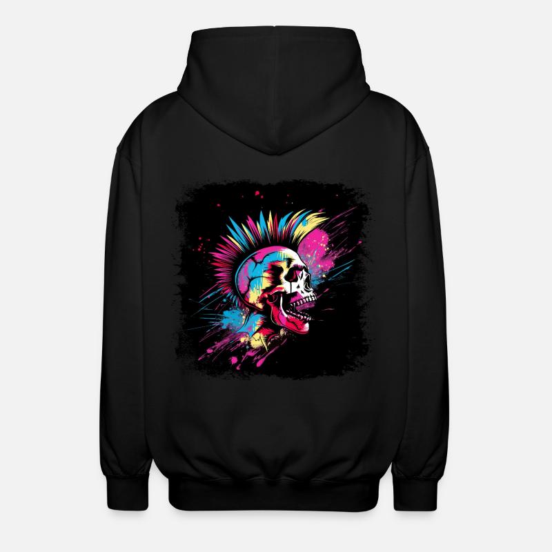 Punk Zombie Mohawk - Unisex Kapuzenjacke - Schwarz