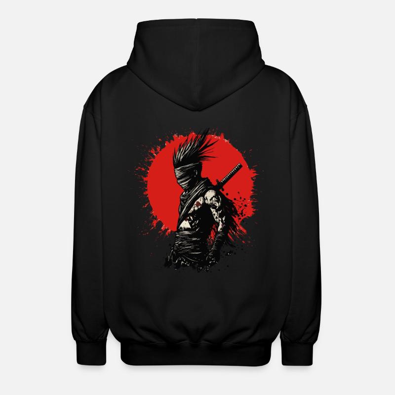 Fantasy ninja Punk - Unisex Hooded Jacket - black