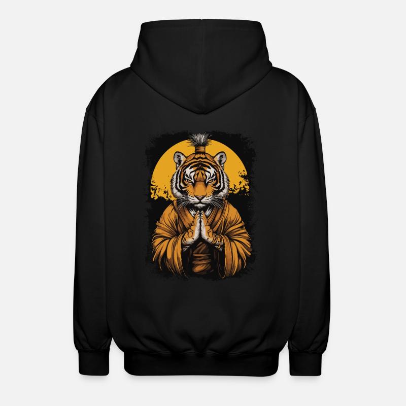 Tiger Mönch - Unisex Kapuzenjacke - Schwarz