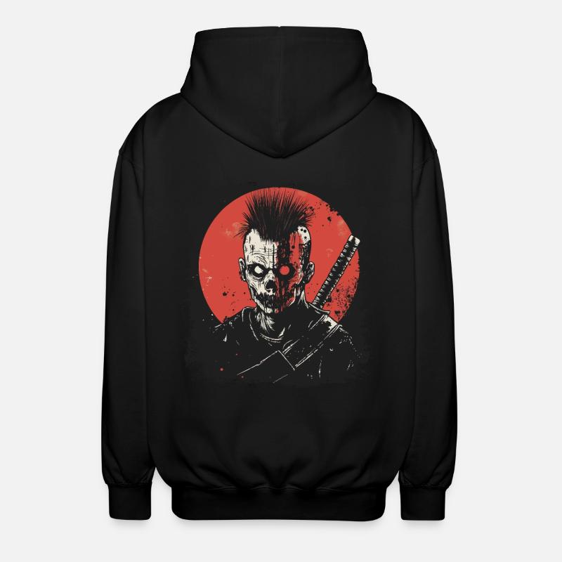 Zombie Ninja Punk - Unisex Hooded Jacket - black