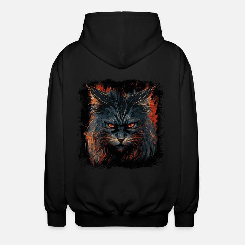 Katze hat schlechte Laune - Unisex Kapuzenjacke - Schwarz