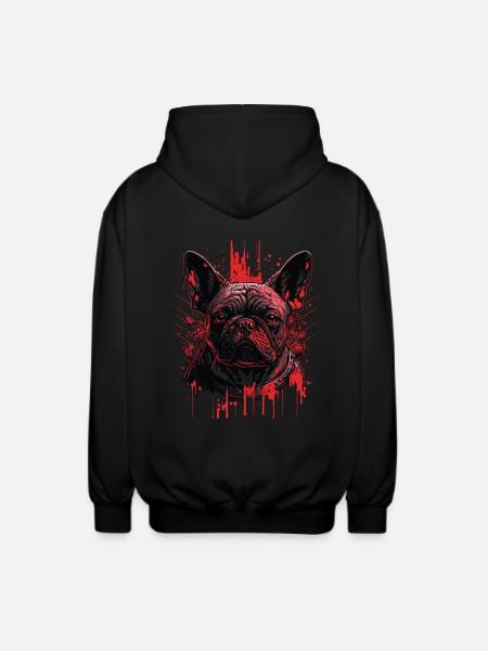Bulldog francese - Felpa unisex con cappuccio - nero