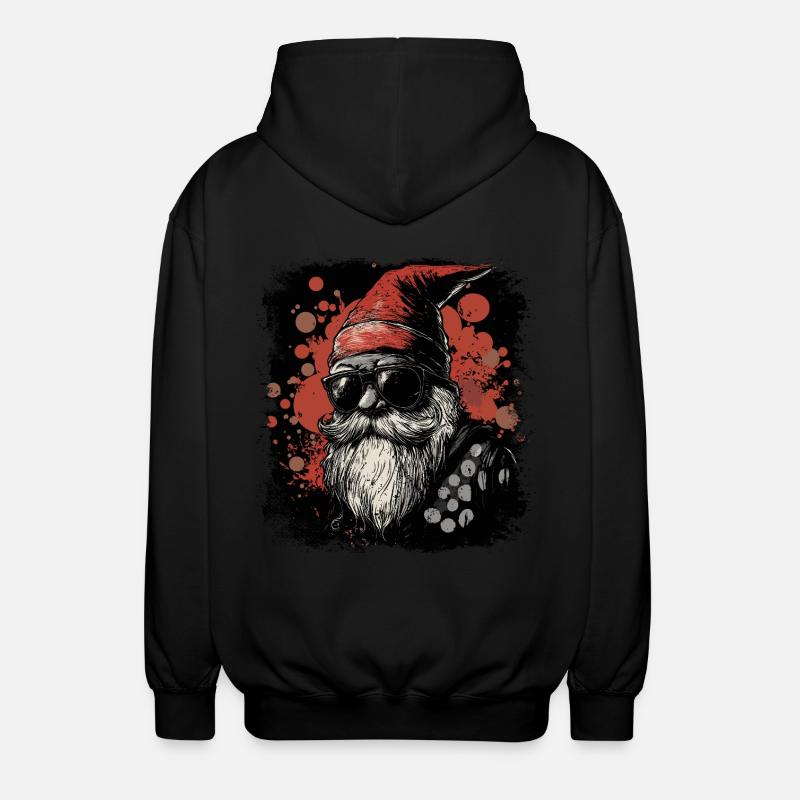 Gartenzwerg Rocker - Unisex Kapuzenjacke - Schwarz