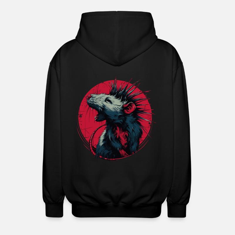 Punkrock Ratte - Unisex Kapuzenjacke - Schwarz