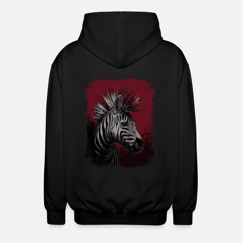 Zebra Punk - Unisex Kapuzenjacke - Schwarz