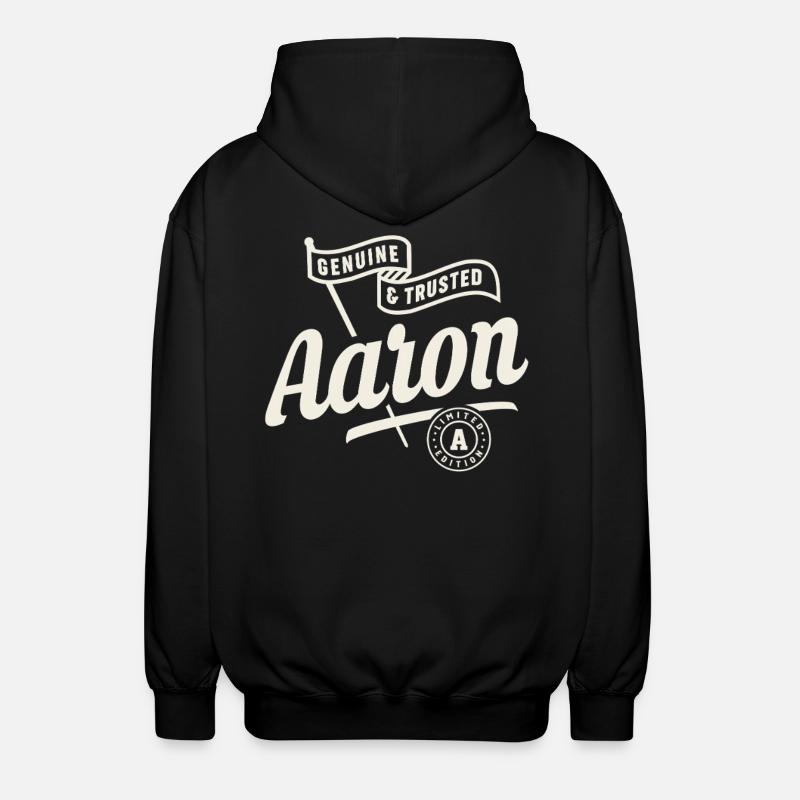 Aaron Name Custom - Aaron - Unisex Hooded Jacket - black