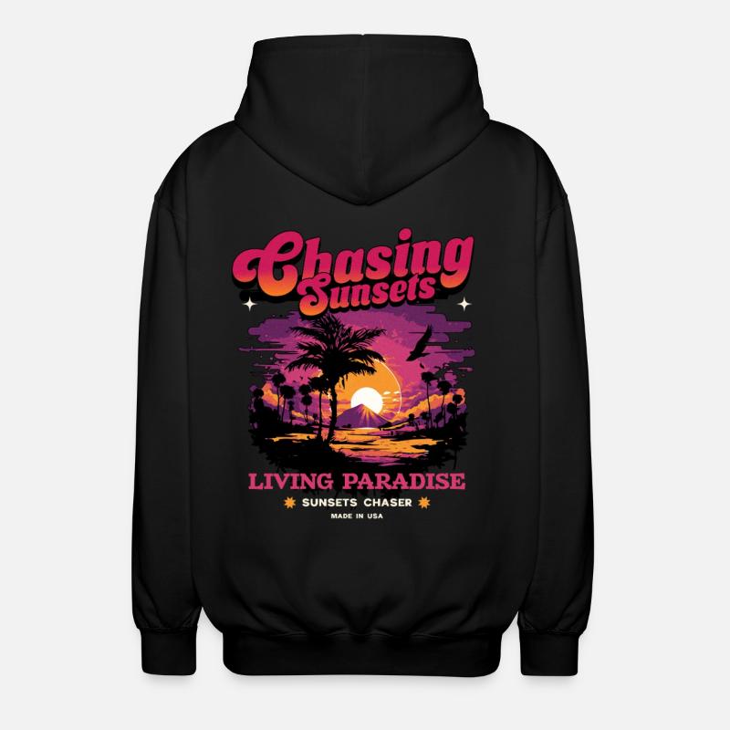 Sunset Paradise Déclaration Rétro - Veste à capuche unisexe - noir