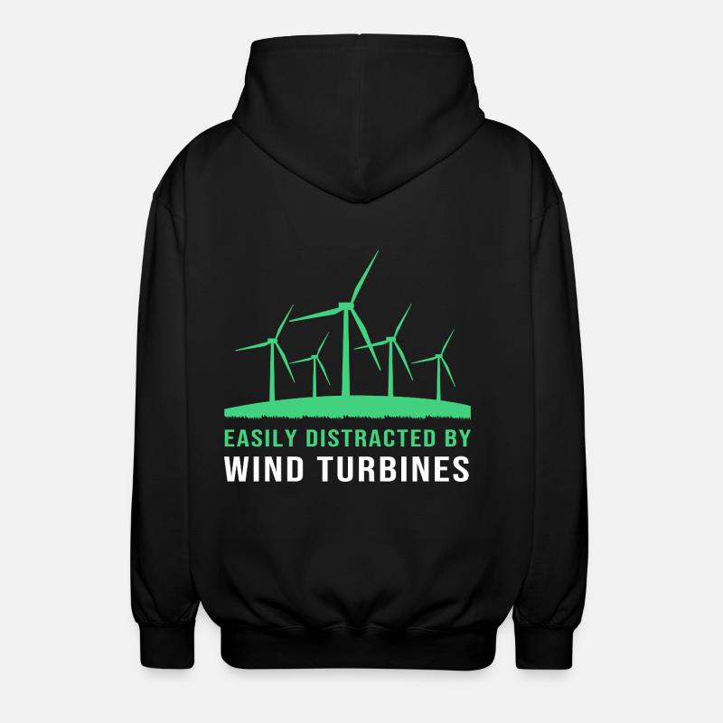 Énergie éolienne Éolienne Énergie éolienne - Veste à capuche unisexe - noir