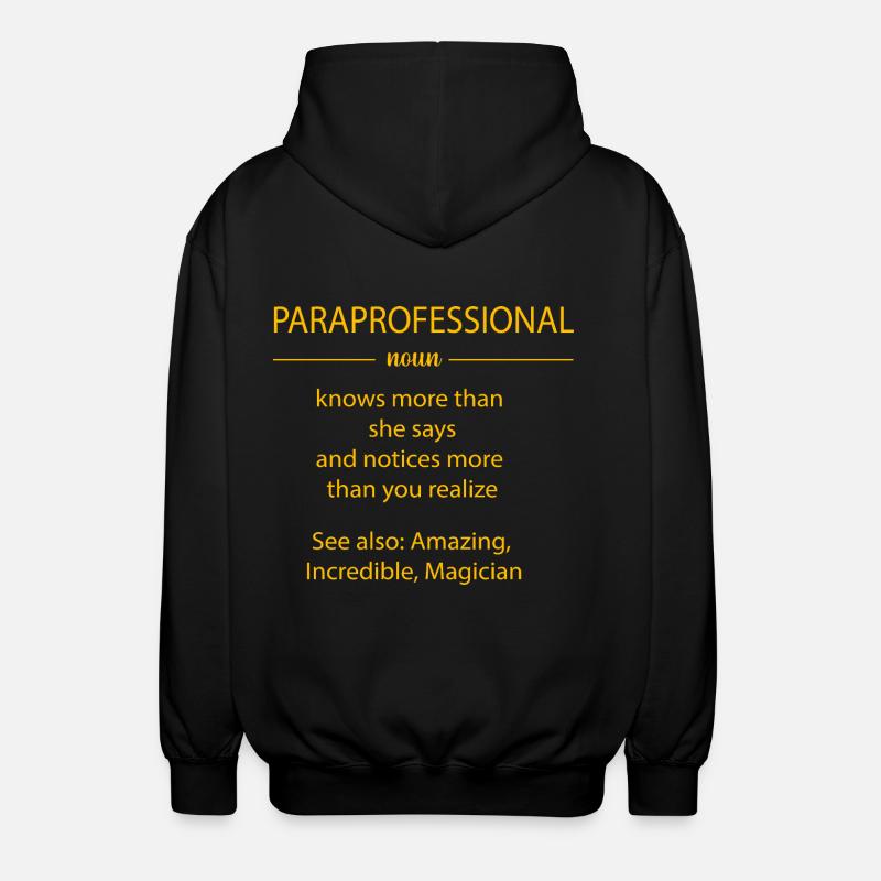 Lehrerassistent Paraprofessional Paraeducator - Unisex Kapuzenjacke - Schwarz