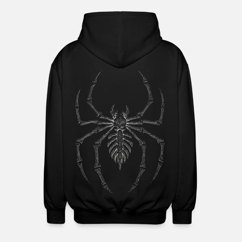 Gothic Skelett Spinne 90's - Unisex Kapuzenjacke - Schwarz