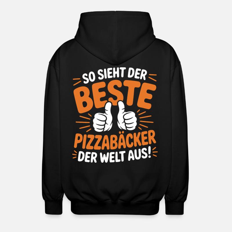 Pizzabäcker Geschenkidee - Unisex Kapuzenjacke - Schwarz