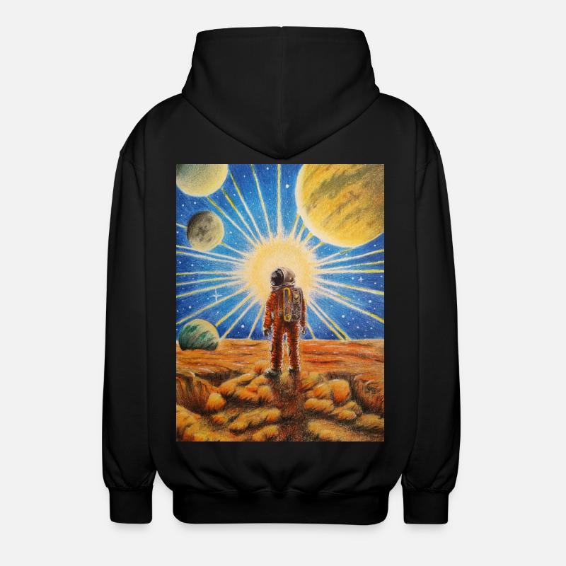 Astronaut on Mars - Unisex Hooded Jacket - black
