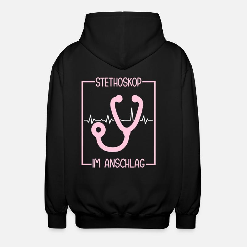 MFA Stethoscope Medical Assistant - Unisex Hooded Jacket - black