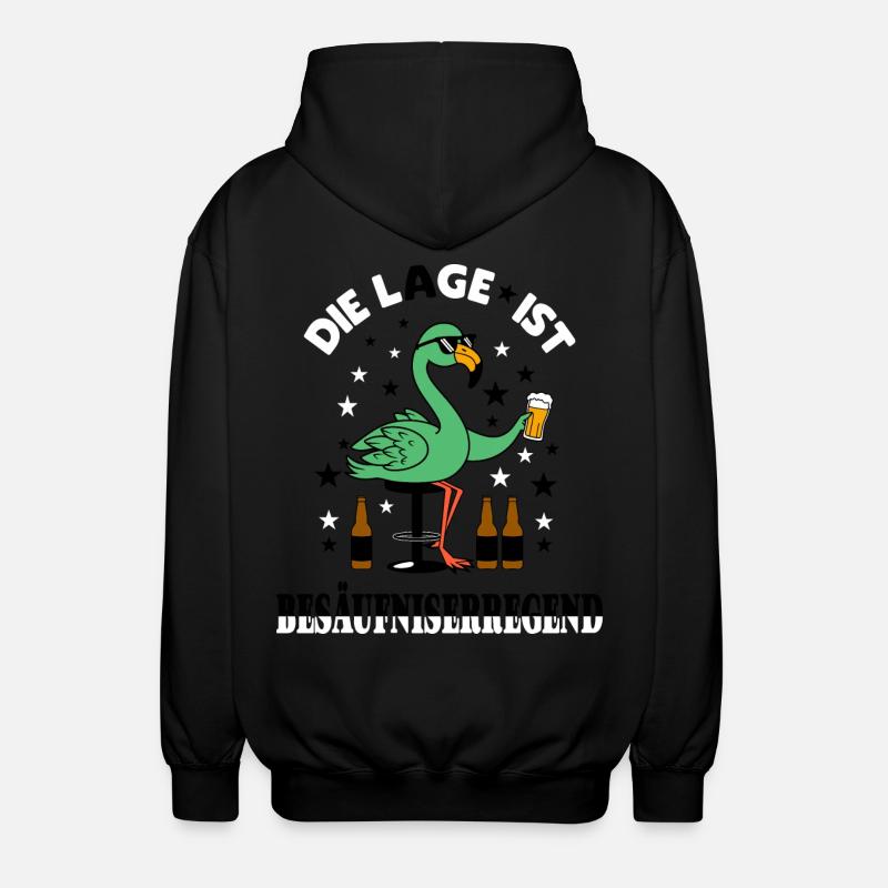 Drôle de flamant rose vert - Veste à capuche unisexe - noir