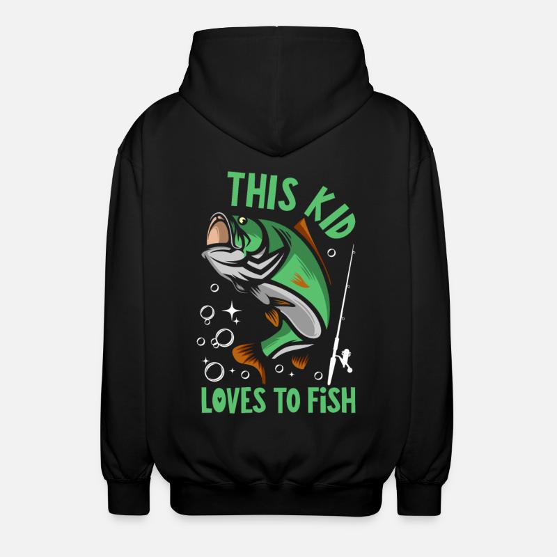 Cet enfant adore pêcher - Veste à capuche unisexe - noir