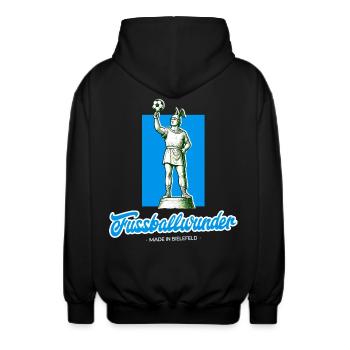 Fußballwunder 2025 Bielefeld Fußballshirt Berlin - Unisex Kapuzenjacke - Schwarz - Hinten - AI Model Male 185 light (185cm)